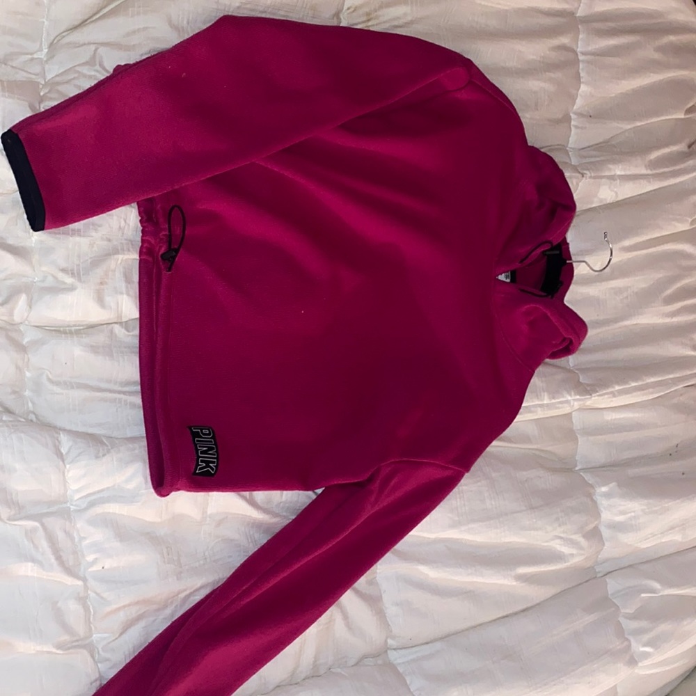 Victoria’s Secret PINK pink cropped hoodie. size medium.